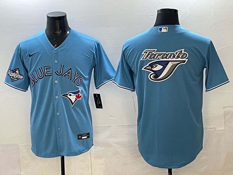 Men 2025 Toronto Blue Jays Blank Light Blue Game Nike MLB Jersey style 012->toronto blue jays->MLB Jersey